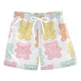 thumbnail image 1 of FORMRS Boys Swim Trunks Quick Dry Mesh Liner Boardshorts Sizes XS-XL, Cute Gummy Bears Pattern, 1 of 7