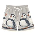 thumbnail image 1 of FORMRS Boys Swim Trunks Quick Dry Mesh Liner Boardshorts Sizes XS-XL, Cute Puffin, 1 of 7