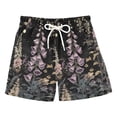 thumbnail image 1 of FORMRS Boys Swim Trunks Quick Dry Mesh Liner Boardshorts Sizes XS-XL, Dark Flowers Pattern, 1 of 7