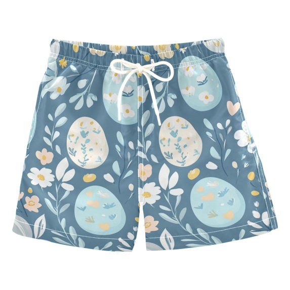 FORMRS Boys Swim Trunks Quick Dry Mesh Liner Boardshorts Sizes XS-XL, Easter Eggs