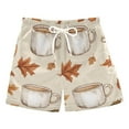 thumbnail image 1 of FORMRS Boys Swim Trunks Quick Dry Mesh Liner Boardshorts Sizes XS-XL, Fall Mug Pattern, 1 of 7