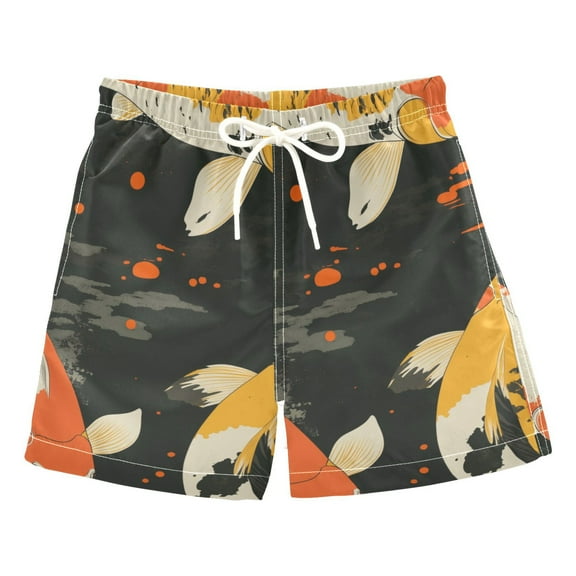 FORMRS Boys Swim Trunks Quick Dry Mesh Liner Boardshorts Sizes XS-XL, Fish Pattern
