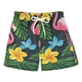 thumbnail image 1 of FORMRS Boys Swim Trunks Quick Dry Mesh Liner Boardshorts Sizes XS-XL, Flamingo Floral Pattern, 1 of 7