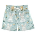thumbnail image 1 of FORMRS Boys Swim Trunks Quick Dry Mesh Liner Boardshorts Sizes XS-XL, Floral Easter, 1 of 7