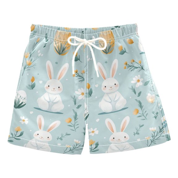 FORMRS Boys Swim Trunks Quick Dry Mesh Liner Boardshorts Sizes XS-XL, Floral Easter