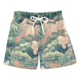 thumbnail image 1 of FORMRS Boys Swim Trunks Quick Dry Mesh Liner Boardshorts Sizes XS-XL, Floral Forest Pattern, 1 of 7