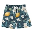 thumbnail image 1 of FORMRS Boys Swim Trunks Quick Dry Mesh Liner Boardshorts Sizes XS-XL, Floral Lemon, 1 of 7
