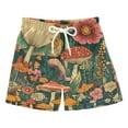 thumbnail image 1 of FORMRS Boys Swim Trunks Quick Dry Mesh Liner Boardshorts Sizes XS-XL, Floral Mushroom, 1 of 7