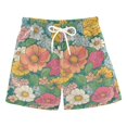 thumbnail image 1 of FORMRS Boys Swim Trunks Quick Dry Mesh Liner Boardshorts Sizes XS-XL, Floral Pattern, 1 of 7
