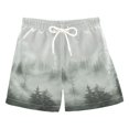 thumbnail image 1 of FORMRS Boys Swim Trunks Quick Dry Mesh Liner Boardshorts Sizes XS-XL, Foggy Forest, 1 of 7