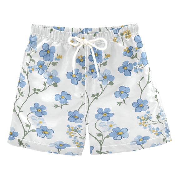FORMRS Boys Swim Trunks Quick Dry Mesh Liner Boardshorts Sizes XS-XL, Forget Me Not