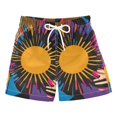 thumbnail image 1 of FORMRS Boys Swim Trunks Quick Dry Mesh Liner Boardshorts Sizes XS-XL, Futuristic Circles, 1 of 7
