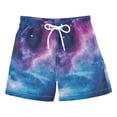 thumbnail image 1 of FORMRS Boys Swim Trunks Quick Dry Mesh Liner Boardshorts Sizes XS-XL, Galaxy Pattern, 1 of 7