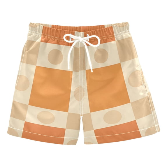 FORMRS Boys Swim Trunks Quick Dry Mesh Liner Boardshorts Sizes XS-XL, Geometric Pattern