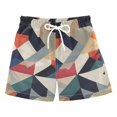 thumbnail image 1 of FORMRS Boys Swim Trunks Quick Dry Mesh Liner Boardshorts Sizes XS-XL, Geometric Pattern, 1 of 7