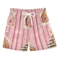 thumbnail image 1 of FORMRS Boys Swim Trunks Quick Dry Mesh Liner Boardshorts Sizes XS-XL, Gingerbread Houses, 1 of 7