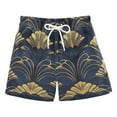 thumbnail image 1 of FORMRS Boys Swim Trunks Quick Dry Mesh Liner Boardshorts Sizes XS-XL, Gold Art Pattern, 1 of 7
