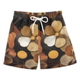 thumbnail image 1 of FORMRS Boys Swim Trunks Quick Dry Mesh Liner Boardshorts Sizes XS-XL, Gold Flower, 1 of 7