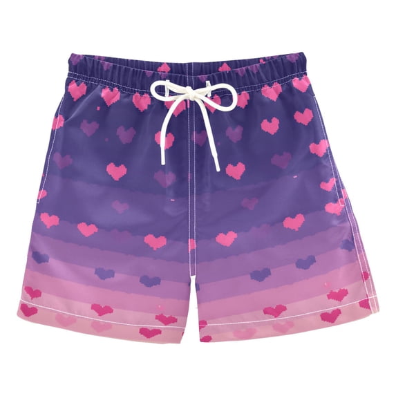 FORMRS Boys Swim Trunks Quick Dry Mesh Liner Boardshorts Sizes XS-XL, Gradient Love