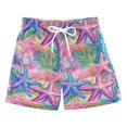 thumbnail image 1 of FORMRS Boys Swim Trunks Quick Dry Mesh Liner Boardshorts Sizes XS-XL, Gradient Starfish Pattern, 1 of 7