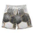 thumbnail image 1 of FORMRS Boys Swim Trunks Quick Dry Mesh Liner Boardshorts Sizes XS-XL, Gray Hexagons, 1 of 7