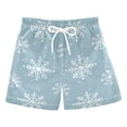 thumbnail image 1 of FORMRS Boys Swim Trunks Quick Dry Mesh Liner Boardshorts Sizes XS-XL, Gray Snowflake, 1 of 7