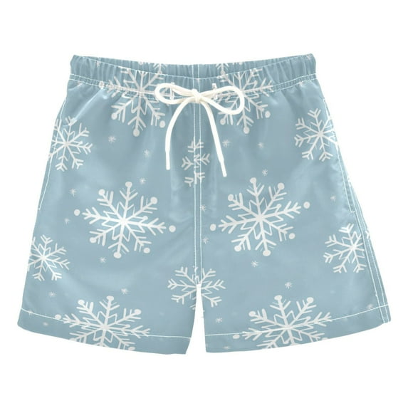FORMRS Boys Swim Trunks Quick Dry Mesh Liner Boardshorts Sizes XS-XL, Gray Snowflake
