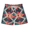 thumbnail image 1 of FORMRS Boys Swim Trunks Quick Dry Mesh Liner Boardshorts Sizes XS-XL, Green Abstract, 1 of 7