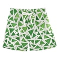 thumbnail image 1 of FORMRS Boys Swim Trunks Quick Dry Mesh Liner Boardshorts Sizes XS-XL, Green Dot Triangles Pattern, 1 of 7