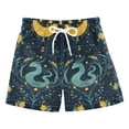 thumbnail image 1 of FORMRS Boys Swim Trunks Quick Dry Mesh Liner Boardshorts Sizes XS-XL, Green Dragon Flowers, 1 of 7