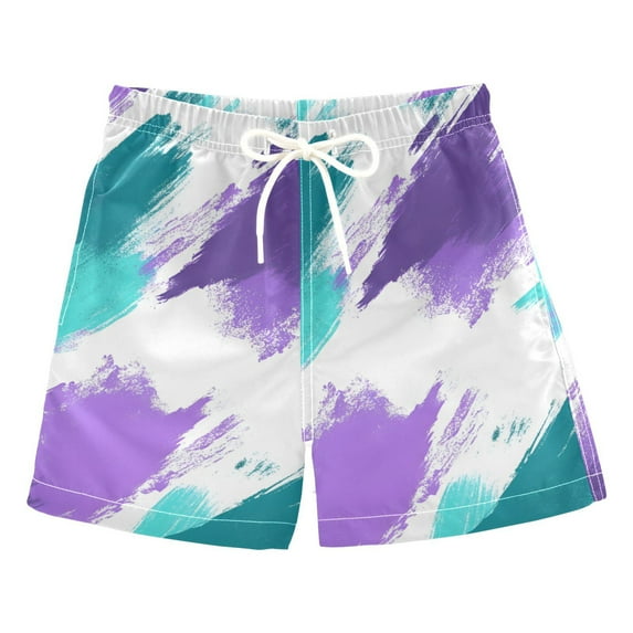 FORMRS Boys Swim Trunks Quick Dry Mesh Liner Boardshorts Sizes XS-XL, Green Drawing