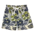 thumbnail image 1 of FORMRS Boys Swim Trunks Quick Dry Mesh Liner Boardshorts Sizes XS-XL, Green Floral, 1 of 7