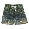 thumbnail image 1 of FORMRS Boys Swim Trunks Quick Dry Mesh Liner Boardshorts Sizes XS-XL, Green Forest Scene, 1 of 7