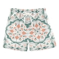 thumbnail image 1 of FORMRS Boys Swim Trunks Quick Dry Mesh Liner Boardshorts Sizes XS-XL, Green Geometric Pattern, 1 of 7