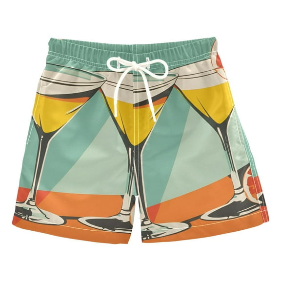 FORMRS Boys Swim Trunks Quick Dry Mesh Liner Boardshorts Sizes XS-XL, Green Glasses