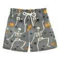 thumbnail image 1 of FORMRS Boys Swim Trunks Quick Dry Mesh Liner Boardshorts Sizes XS-XL, Halloween Dancing Skeleton, 1 of 7