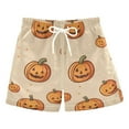 thumbnail image 1 of FORMRS Boys Swim Trunks Quick Dry Mesh Liner Boardshorts Sizes XS-XL, Halloween Pumpkins Pattern, 1 of 7