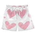 thumbnail image 1 of FORMRS Boys Swim Trunks Quick Dry Mesh Liner Boardshorts Sizes XS-XL, Hand Drawn Hearts, 1 of 7