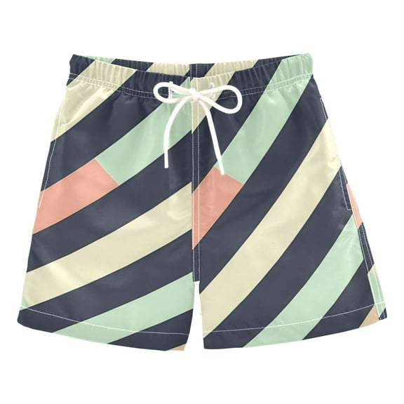 FORMRS Boys Swim Trunks Quick Dry Mesh Liner Boardshorts Sizes XS-XL, Isometric Green