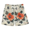 thumbnail image 1 of FORMRS Boys Swim Trunks Quick Dry Mesh Liner Boardshorts Sizes XS-XL, Large Red Floral Pattern, 1 of 7