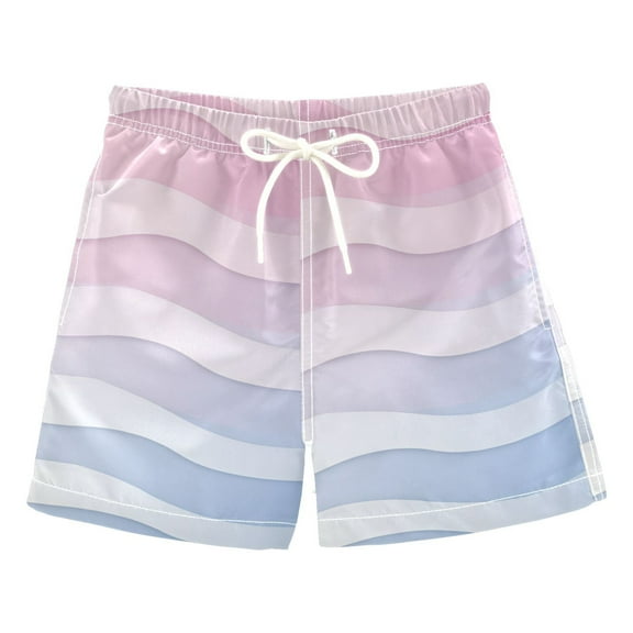 FORMRS Boys Swim Trunks Quick Dry Mesh Liner Boardshorts Sizes XS-XL, Light Blue Gradient