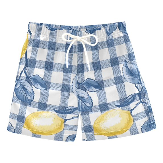 FORMRS Boys Swim Trunks Quick Dry Mesh Liner Boardshorts Sizes XS-XL, Light Lemon