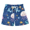 thumbnail image 1 of FORMRS Boys Swim Trunks Quick Dry Mesh Liner Boardshorts Sizes XS-XL, Light Pink Jellyfish, 1 of 7
