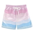 thumbnail image 1 of FORMRS Boys Swim Trunks Quick Dry Mesh Liner Boardshorts Sizes XS-XL, Light Pink Stripes, 1 of 7