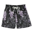 thumbnail image 1 of FORMRS Boys Swim Trunks Quick Dry Mesh Liner Boardshorts Sizes XS-XL, Light Purple Flowers, 1 of 7
