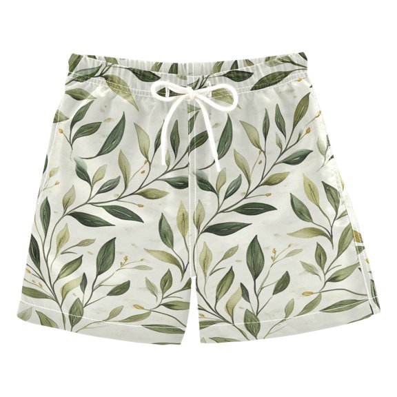 FORMRS Boys Swim Trunks Quick Dry Mesh Liner Boardshorts Sizes XS-XL, Lush Greenery
