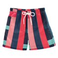 thumbnail image 1 of FORMRS Boys Swim Trunks Quick Dry Mesh Liner Boardshorts Sizes XS-XL, Navy Blue Stripes, 1 of 7