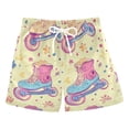 thumbnail image 1 of FORMRS Boys Swim Trunks Quick Dry Mesh Liner Boardshorts Sizes XS-XL, Neon Skates, 1 of 7