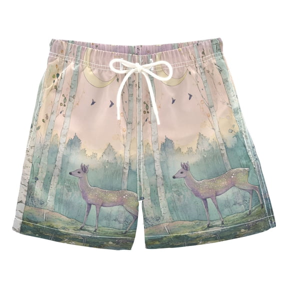 FORMRS Boys Swim Trunks Quick Dry Mesh Liner Boardshorts Sizes XS-XL, Night Deer