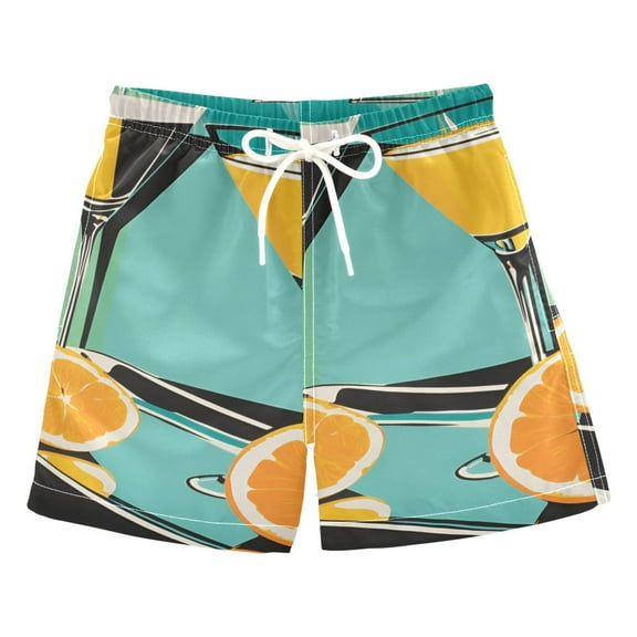 FORMRS Boys Swim Trunks Quick Dry Mesh Liner Boardshorts Sizes XS-XL, Orange Glasses